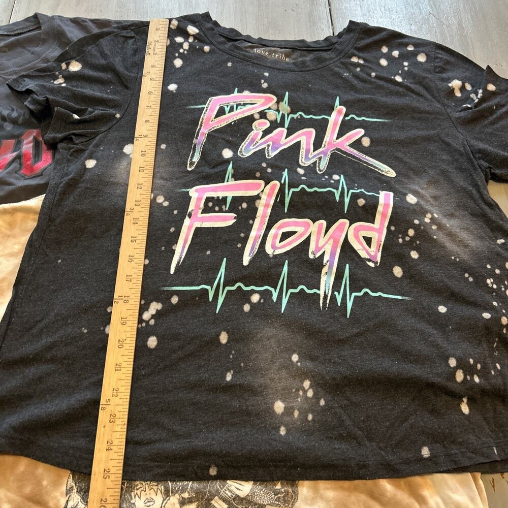 Kiss Pink Floyd AC/DC Band T Shirt Lot of 3 Gray Tie Dye Sz XL 1X Grunge - Picture 2 of 9